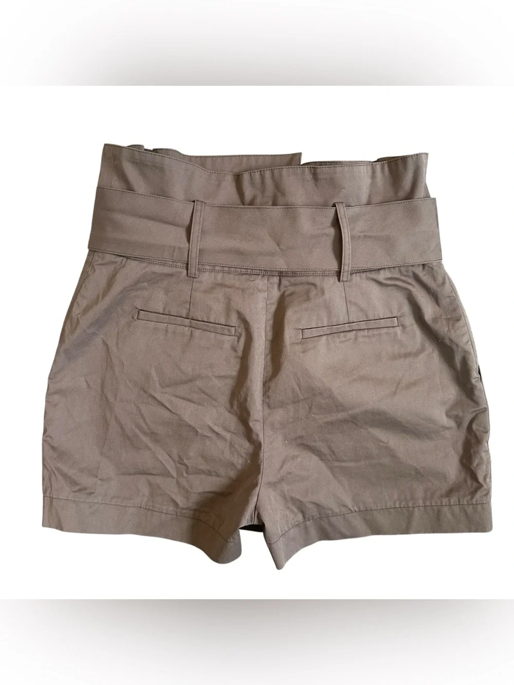 Ba&sh “Kook” Taupe Green Paperbag Belted Dressy Shorts Size Small